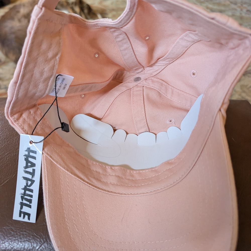 Pink Baseball Cap with Coffee and Dogs Logo - Picture 5 of 5